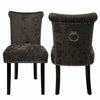 2x Crushed Velvet Dining Chairs Knocker Back/Ring Back Padded Seat Kitchen Chair