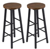 2x Vintage Bar Stools Kitchen Stools Breakfast Pub High Chairs with Metal Frame