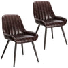 2x Dining Chairs w/ Backrest Faux Leather Padded Chairs Living Room Restaurant