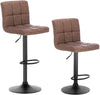 2x Bar Stools Breakfast Chairs Leather Adjustable Height Swivel Lift for Kitchen