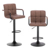 2x Bar Stools Gas Lift Swivel Stool Hub Club Cafe Breakfast Chairs Leather Stool