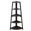 Corner Ladder Shelf 5 Tier Wooden Fan-Shaped Display Stand Storage Rack Bookcase