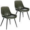 2x Dining Chairs w/ Backrest Faux Leather Padded Chairs Living Room Restaurant