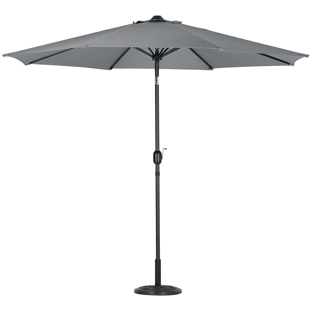 Large Garden Patio Parasol 300cm Tilting Umbrella Sun Shade with Crank Handle
