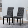 2/4/6x Fabric Button Tufted Dining Chairs Upholstered Kitchen Dining Room Grey