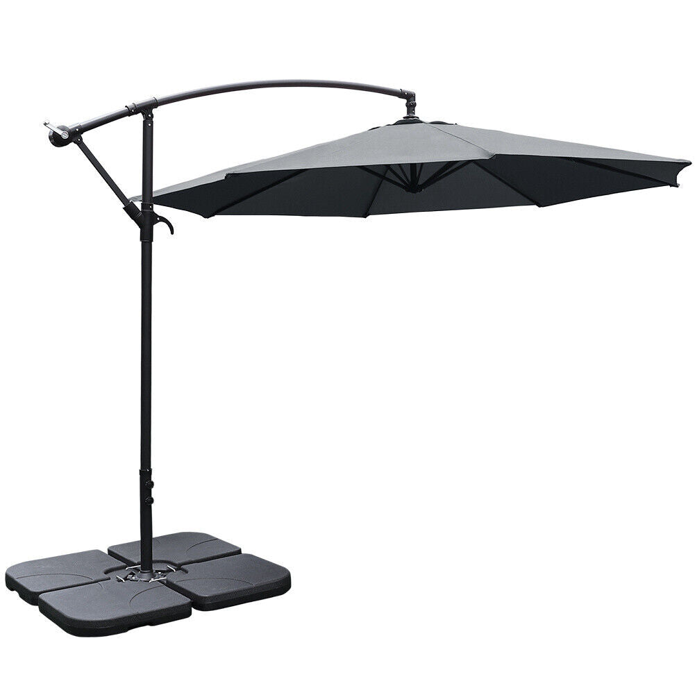 3M Banana Cantilever Umbrella Garden Parasol Sun Shade Patio Hanging Tilt Crank