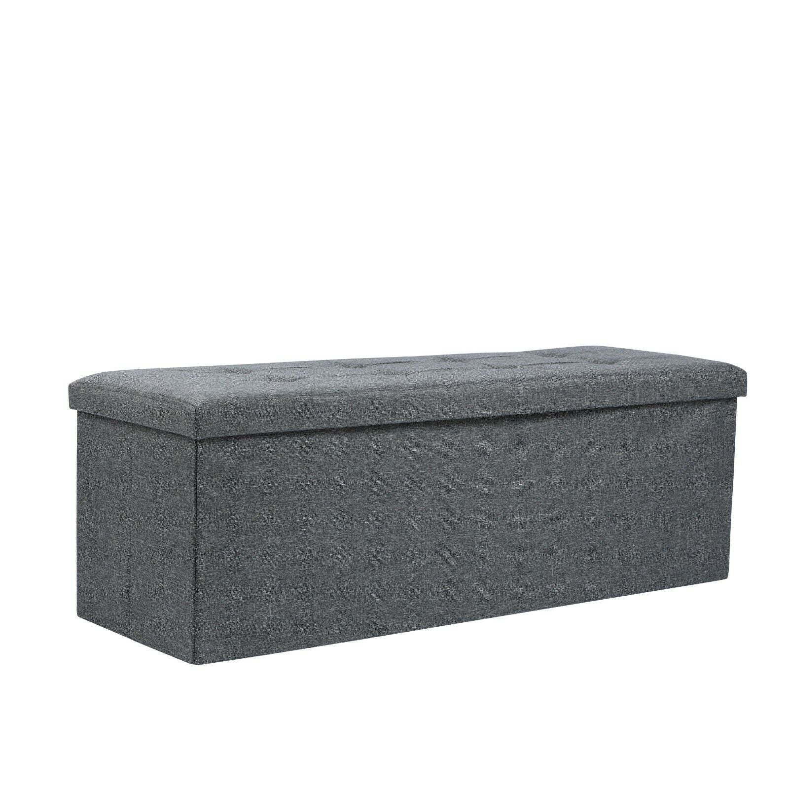 Ottoman Storage Seat Stool Trunk Toy Chest Bedding or Blanket Box Folding Bench