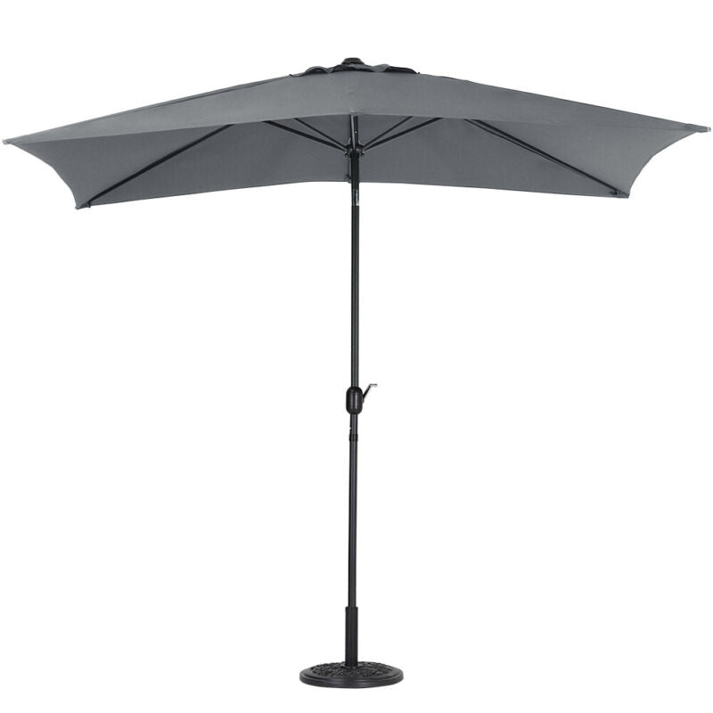 Garden Parasol Umbrella 3M Crank Tilt Sunshade Banana Umbrella With/No Base UK