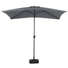Garden Parasol Umbrella 3M Crank Tilt Sunshade Banana Umbrella With/No Base UK