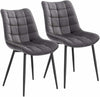 2x Dining Chairs Living Room Chairs with Velvet +metal Backrest Counter Chairs