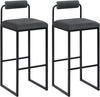 WOLTU 2 pc Vevet Bar Stools W/ Back Rest Kitchen Dining Furniture Bar Chairs