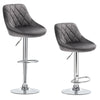2× Adjustable Breakfast Bar Stools Swivel Gas Lift Kitchen Barstool Velvet Metal