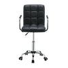 Cushioned Computer Office Desk Chair Chrome Legs Lift Swivel PU Leather Chair UK