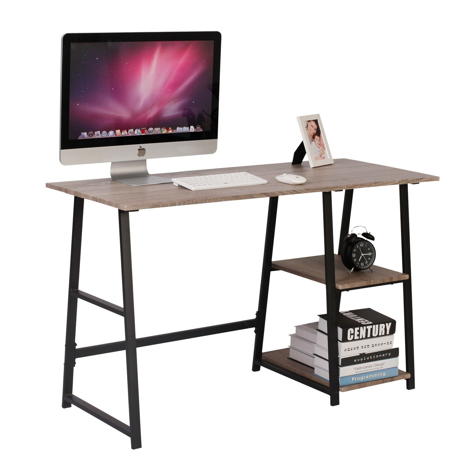 Home Office Computer Desk w/ Storage Shelves PC Writing Laptop Desk Workstation