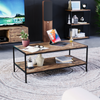 Industrial Coffee Table Wooden Shelf Sofa Side End Display Living Room Furniture
