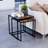 Industrial Nest of Tables Set of 2 Coffee Side End Table Living Room Furniture