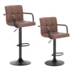 2X Bar Stools Chairs Breakfast Stools Kitchen PU Leather Adjustable Swivel