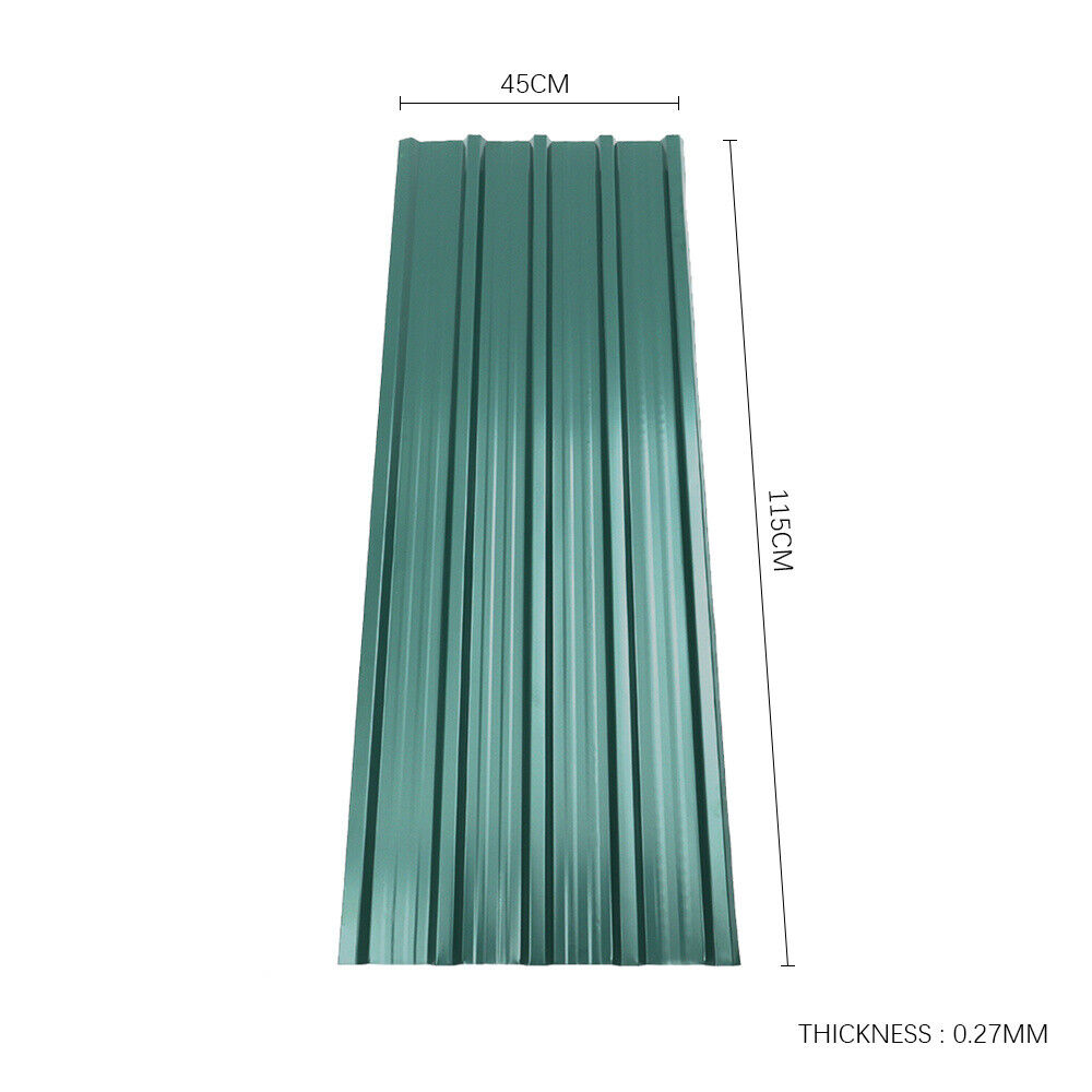 12/24x Corrugated Roofing Metal Cladding Roof Sheets Carport Garage Shed Profile