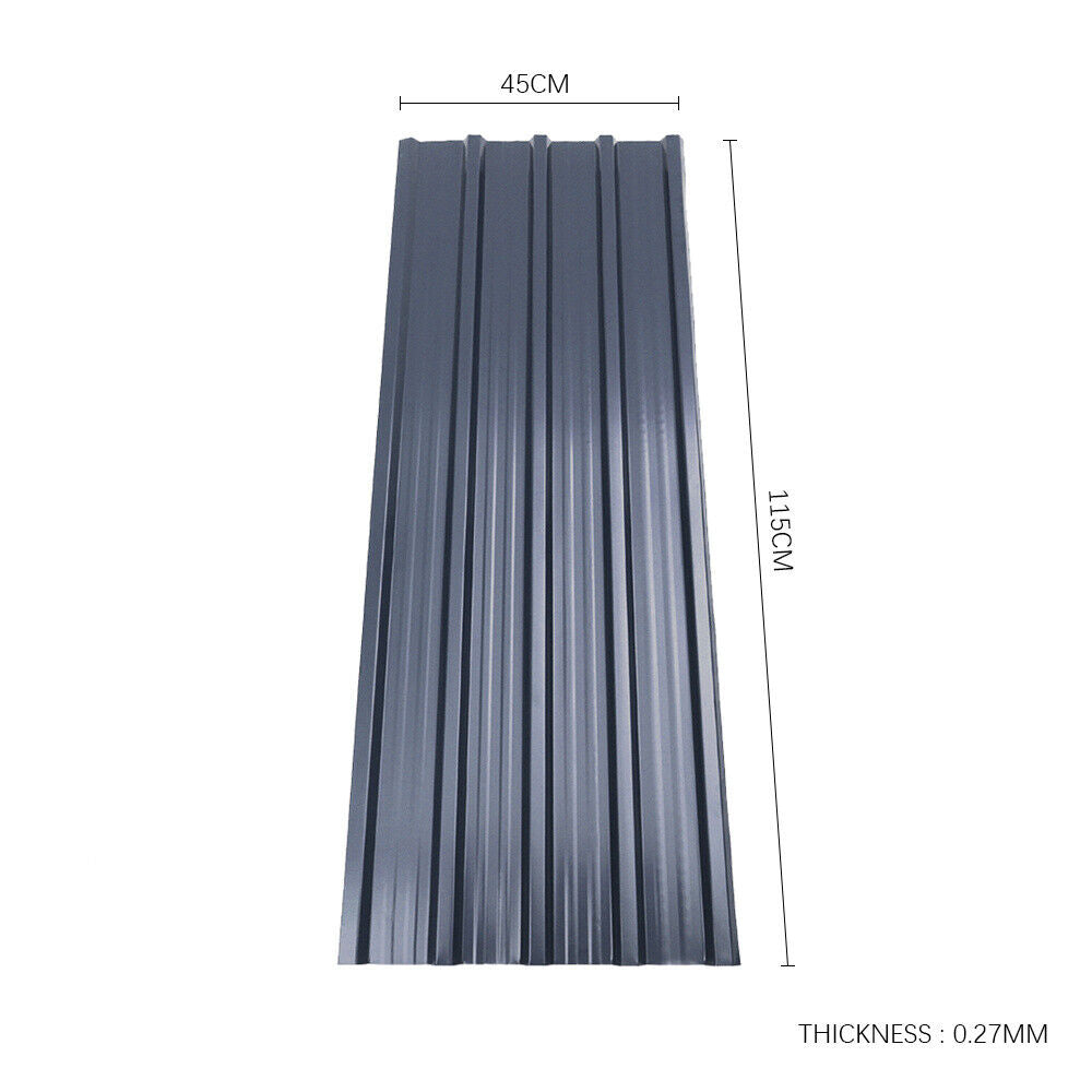 12/24x Corrugated Roofing Metal Cladding Roof Sheets Carport Garage Shed Profile