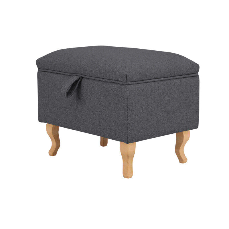 49cm 71cm Ottoman Storage Footstool Pouffe Bench Chair Chest Bedding Box Fabric