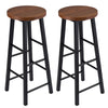 2x Bar Stools Retro Breakfast Kitchen Bar High Chairs MDF Seat Metal Legs