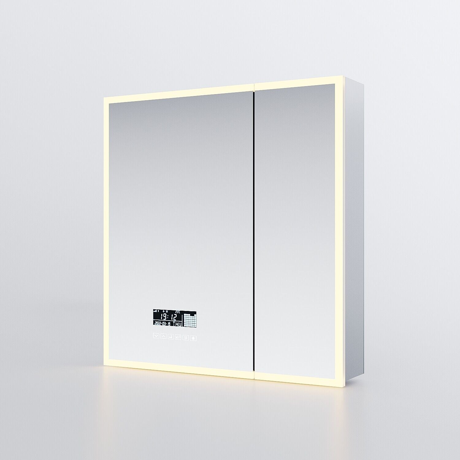 Illuminated LED Bathroom Mirror Cabinet With Shaver Socket Demister Touch Sensor