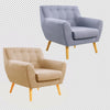 Retro/Vintage Tub Accent Chair Upholstered Padded Armchair Lounge Fabric Sofa UK