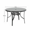 Outdoor Glass Top Garden Table Parasol Table Patio Dining Metal Frame Furnitures
