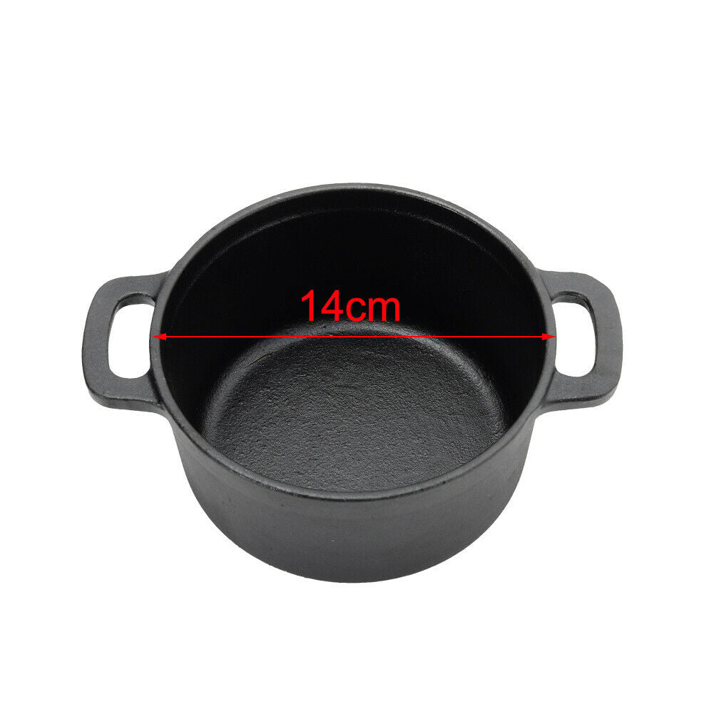 Cast Iron Stew Pot Camping Cooking Pot Dutch Oven Stock Pot Camping Pan Handles