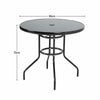 Outdoor Glass Top Garden Table Parasol Table Patio Dining Metal Frame Furnitures