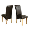 Top Quality Faux Leather Dining Chair Roll Top Scroll Back Kitchen Furniture