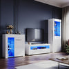 High Gloss LED TV Stand Unit Cabinet Display Sideboard Living Room Furniture Set