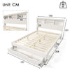 Wooden Storage Bed Frame with Bookcase Shelves Underbed Drawer QR