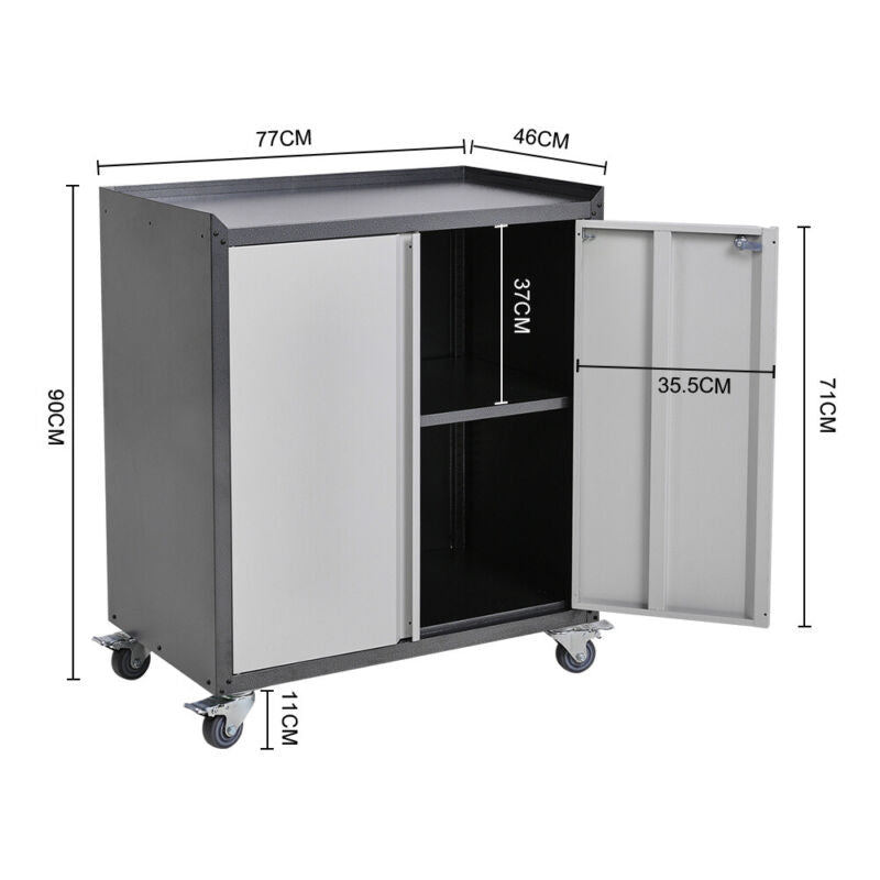 Metal Filing Cabinet Storage Organize Lockable HomeOffice Mobile 2-Door Cupboard