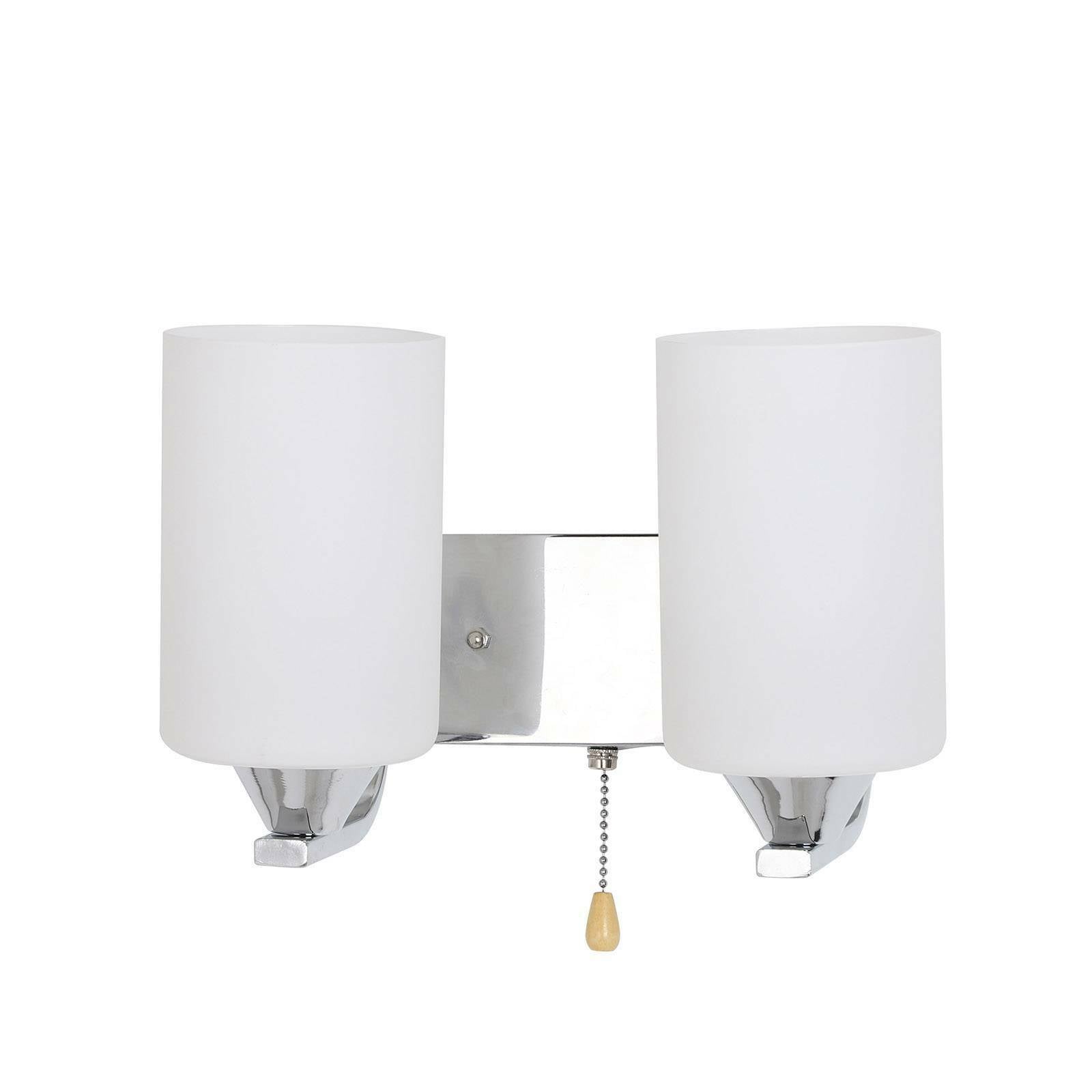 Single/Double Head Glass Indoor Wall Light Sconce Lamp +Free LED Bulb Warm White