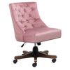 Retro Computer Desk Chair Velvet/Linen Lift Swivel Chair Home Office Button Back