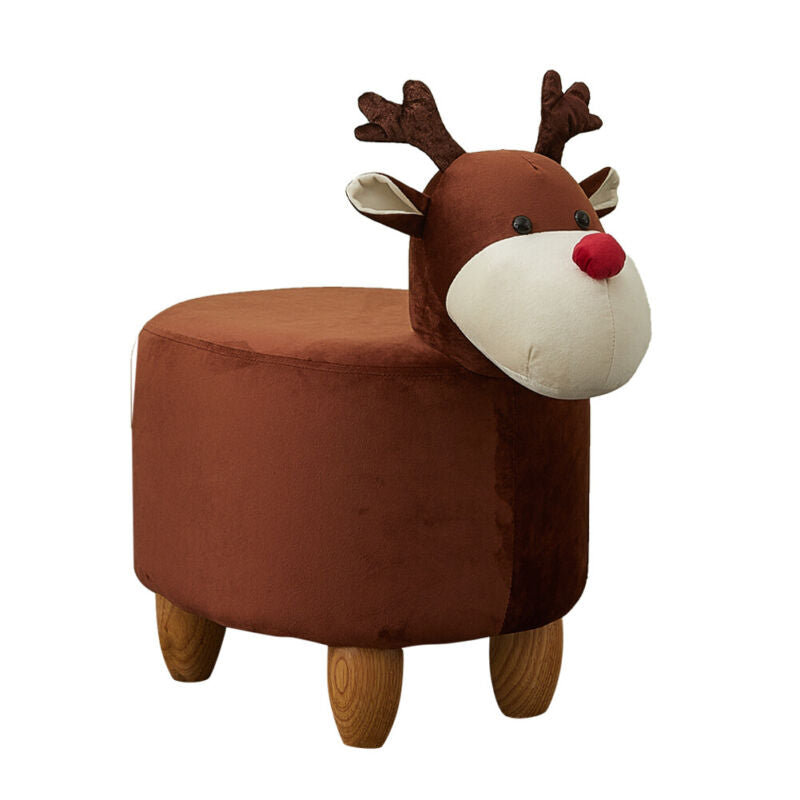 Upholstered Animal Shaped Ottoman Ride-on Footrest Stool Rest Seat TOY Kids New