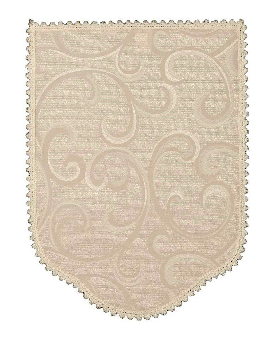 Narrow Chair Arm covers / Caps or Chair Backs for Sofa Light Cream Vine Scroll