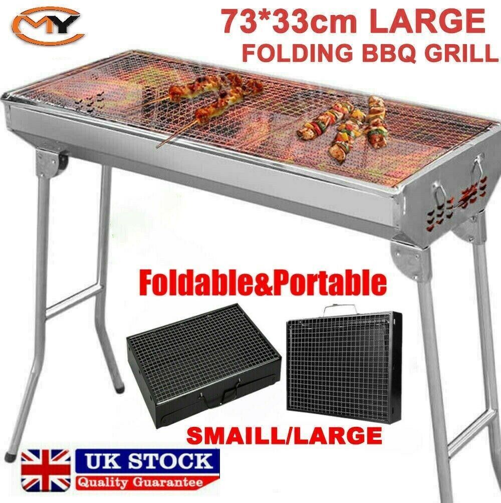 Large BBQ Grill Portable Folding Charcoal Barbecue Garden Picnic Steel Stove UK