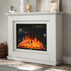 30inch Electric Fireplace Fire Suite Wooden White Surround LED Flame Room Heater