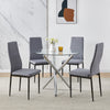 90x90 Round Table and Chairs Round Glass Table with Chairs Dining Table Set