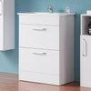 Modern Bathroom Vanity Unit with Basin Sink Storage Cabinet Furniture 600 White
