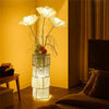 Upscale Rattan Led Floor Standing Lights Wicker Atmosphere Lamp with Ball Flower