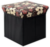 Single Folding Storage Pouffe Cube Foot Stool Seat Ottoman Footstool Toy Box