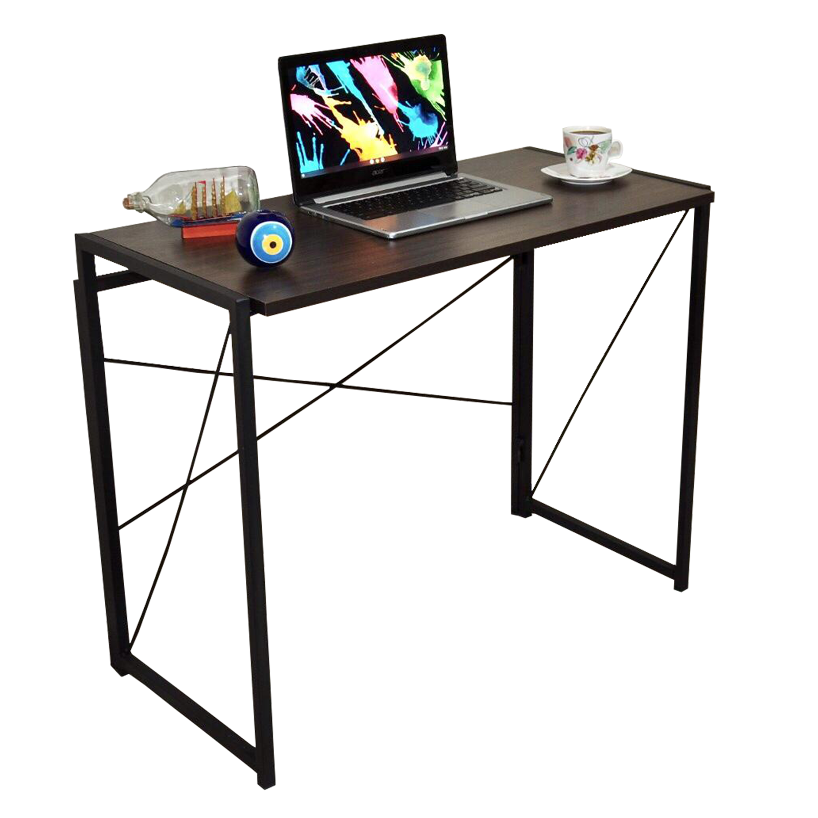 Folding Computer Desk Wooden Foldable Study Table Laptop PC Table Home Office