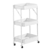 3 Tier Slim Kitchen Storage Trolley Cart Rack Tray Shelf Rolling Wheel W/ Handle