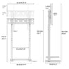 White No Drill Floor TV Stand Tall with Bracket Mount 32-100" Height Adjustable