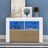 Modern TV Unit Stand Cabinet High Gloss Doors Sideboard Living Room LED Light