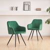 2X Dining Chairs Set Faux Suede Leather/Velvet Padded Metal Legs Armchair Home