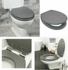 Premier Quality Diamante Toilet Seat Diamond Design Zinc Fittings Black White